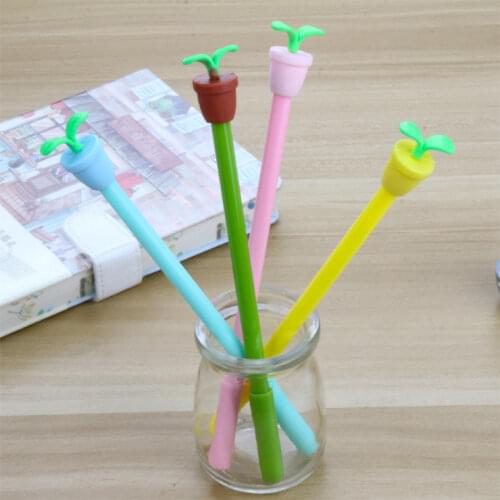40pc/lot Cute creative Potted pot culture Gel ink pen/creative cartoon student office water pen / signature pen/children gift