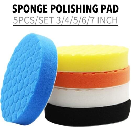 5pcs Car Beauty Waxing Polishing Tool Waxed Polished Sponge Pad Set Polishing Pad Sponge Wheel Car Polishing Tools