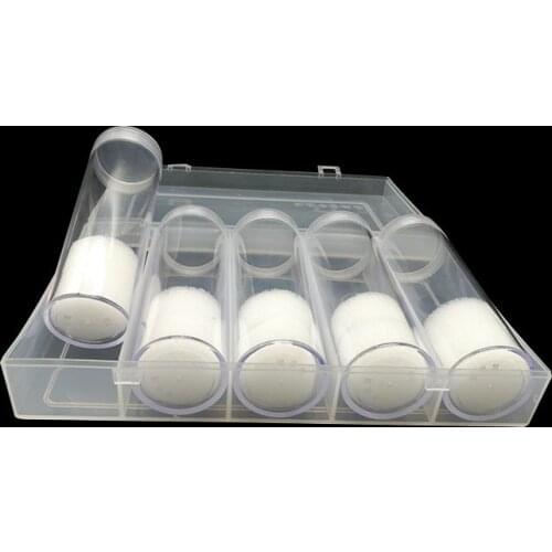 5PCS 30mm Plastic Round Transparent Cases Coin Storage Protective Tube Holder With 1PC Storage Box