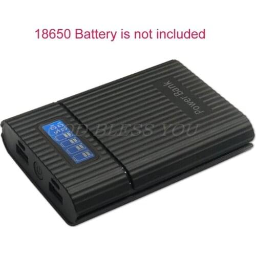 Anti-Reverse DIY Power Bank Box 4x 18650 Battery LCD Display Charger For iphone DIY Power Station Case For Smart Phone Drop Ship