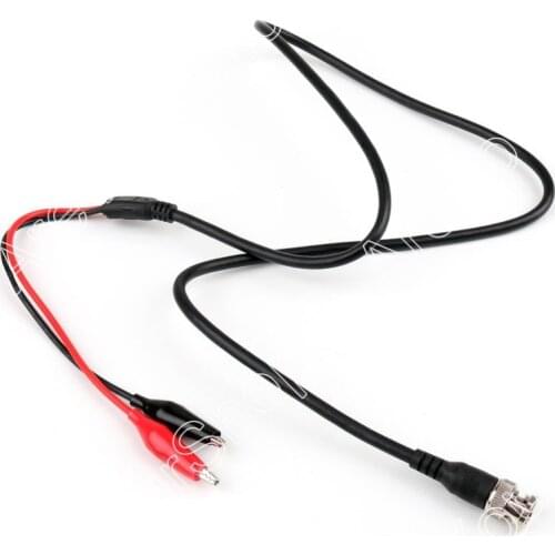 Areyourshop Sale 1PCS BNC Q9 Male Plug to Dual Alligator Clip Oscilloscope DIY Test Probe Leads 100CM Crocodile Clips Roach Clip