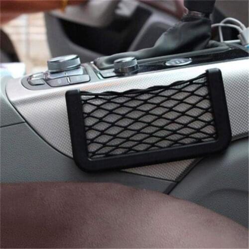 Car Net Pocket Universal Black Car Net Bag Auto Paste Net Pocket Phone Holder Seat Side Pouch For wallet Key Auto Accessories