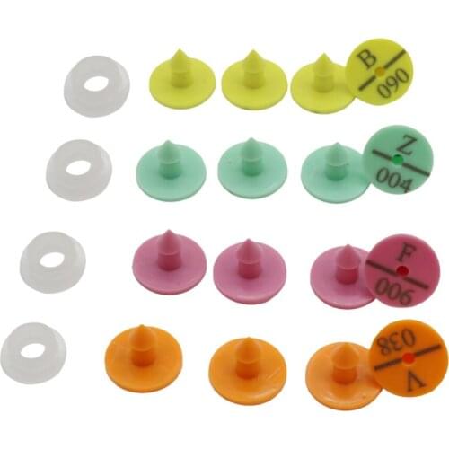 001~100 Digital Rabbit Ear Tag Farm equipment Small animals Identification Ear Tag Fox Mink Round Digital Card 100 Sets