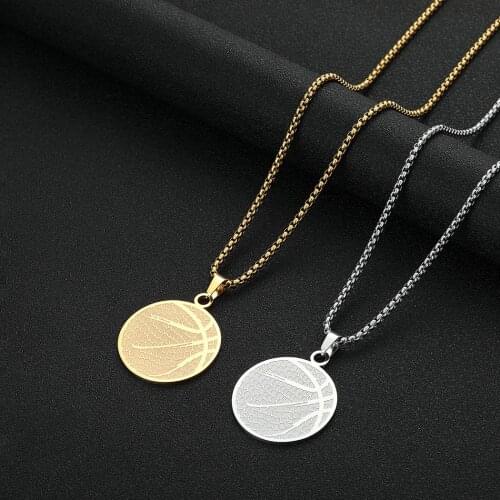 Cxwind Street Basketball Lovers Punk Stainless Basket Ball Pendant Necklaces For Men Sport Hip Hop Chain Necklace Jewelry Colar