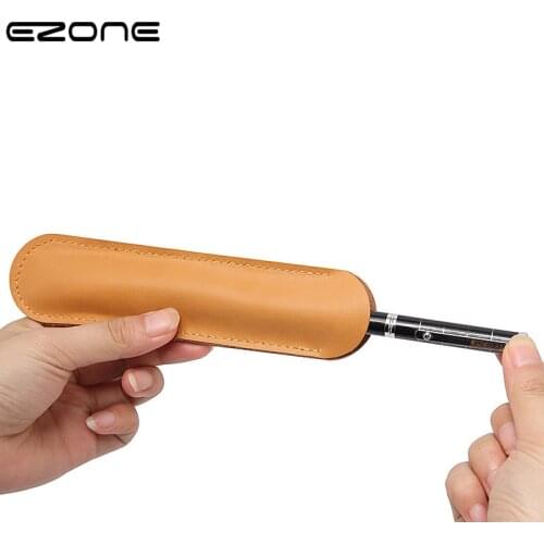 EZONE Cowhide Pencil Case Creative Simple Leather Handmade Business Pen Case Student Stationery Office Supplies Small Gifts