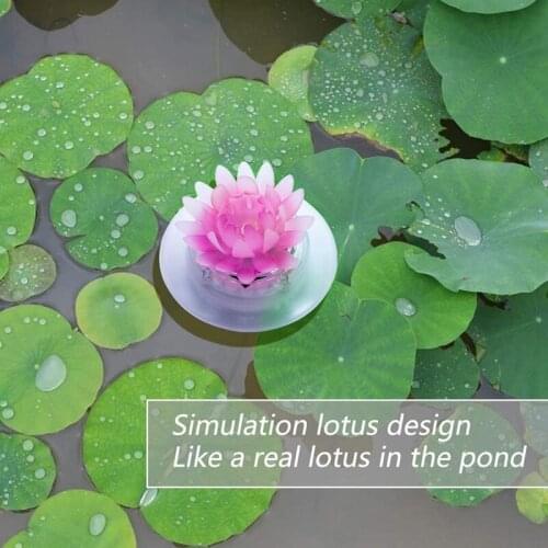 Solar Pond Lights, 2 Pack Lotus Floating Pool Lights Led Color Changing Waterproof Pond Submersible Decoration Lamp