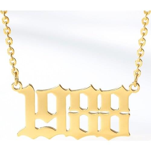 DUOYING Custom Year Number Necklace Personlized Minimalism Digital Stainless Steel Gold Necklaces For Women Jewelry Gift