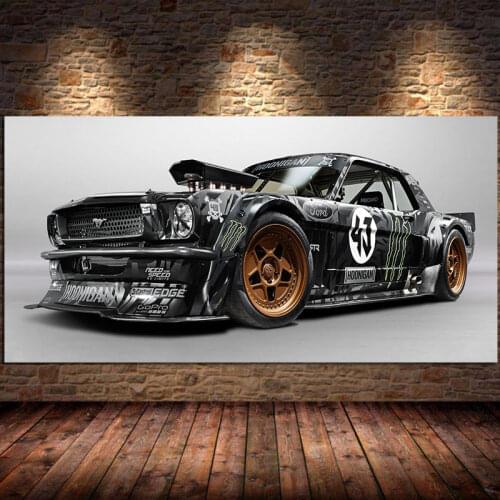 Sports car Canvas Painting Bedside Home Decor Ford Mustang Rtr Car Posters and Prints Wall Art Cuadros For Living Room Unframed