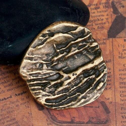 2 PCs Zinc Based Alloy Metal Sewing Shank Buttons For Handmade Findings Irregular Antique Bronze Color Round 29mm x 28mm(1 1/8")