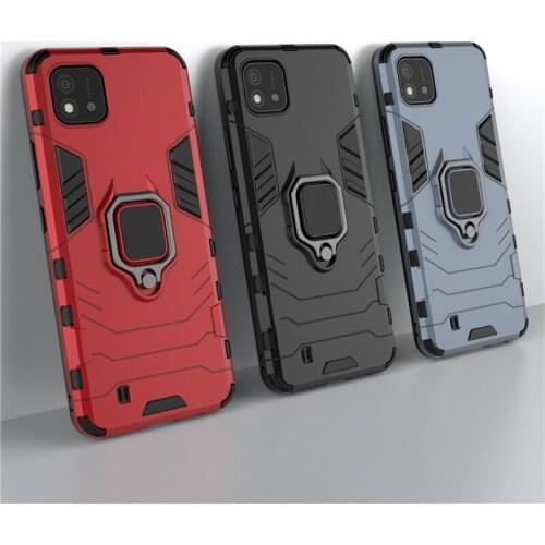 For Cover OPPO Realme C20 Cover For Realme C20 Capas Hard Phone Bumper PC Holder Magnetic Armor Case For Realme C20 C21 Fundas