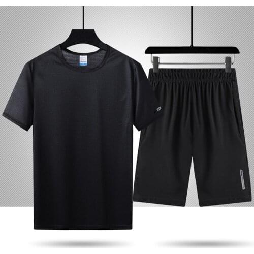 Men Casual Sport Summer Breathable Light Weight Clothes+trousers Set Casual Trunks Beach Board Running Sports Surffing Beach