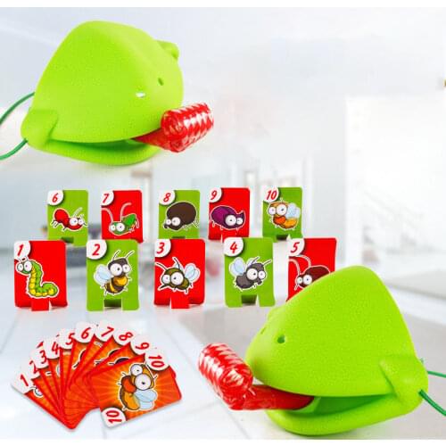 NewHot Frog mouth Take Card Tongue Tic-Tac Chameleon Tongue Funny Board Game For Family Party Toy Be Quick To Lick Cards Toy Set