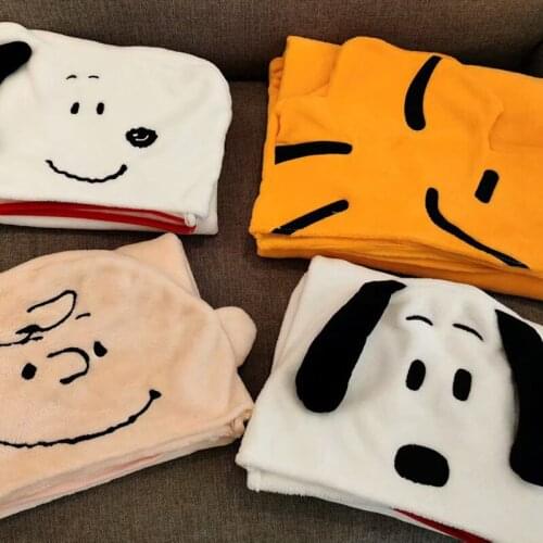 New Hot Anime Cute Cartoon Small Dog Plush Lazy Shawl Air-Conditioned Blanket Nap Blanket 100*80cm