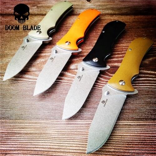 203mm 100% D2 Blade Ball Bearing Knives Folding Knife G10 Handle Knife Hunting Pocket Survival Tactical Outdoor Camping Knives