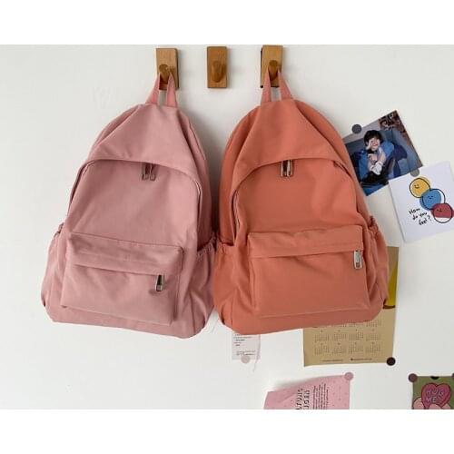 Solid Color Backpack Women Backpack Fashion Women Shoulder Bag Casual School Bag For Teenage Girl Children Backpacks Travel Bag