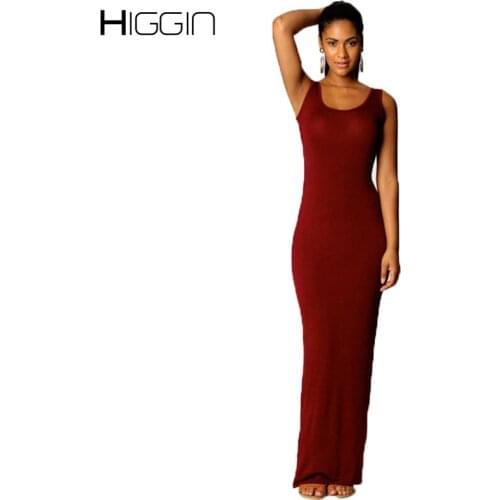 21 Colors Summer Tank Maxi Dress Women U-Neck Sleeveless Solid Elastic Long Dresses Elegant Ladies Casual Slim Dress Female Robe