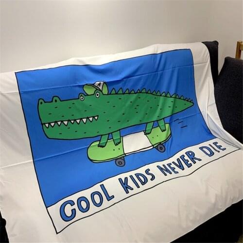Hippie Cartoon Cool Hanging Wall Tapestry Blue Crocodile Dorm Wall Carpet Sofa Blanket Curtain Tablecloth Wall Cloth Tapestries
