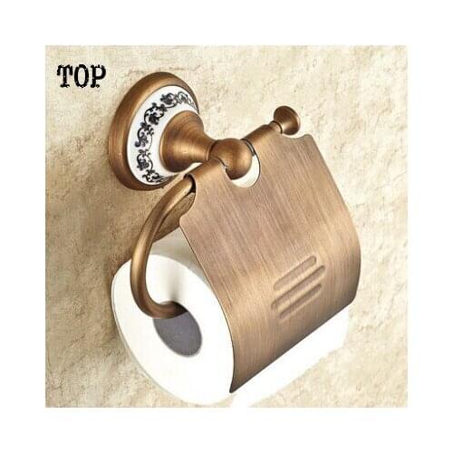 All copper paper towel rack Archaize paper holder European toilet paper box toilet accessories Paper plane