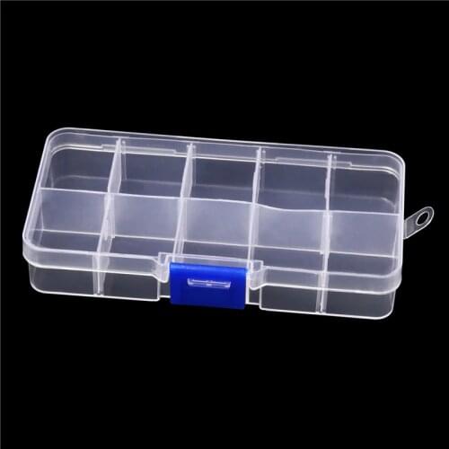 MIUSIE Plastic Transparent Storage Box Jewelry Pill Earring Holder Case Practical Adjustable Display Organizer Container