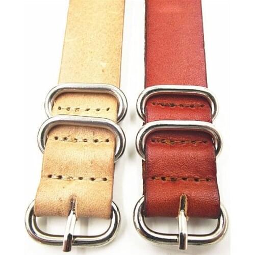 Zulu strap New arrived - 1PCS High quality 20MM Nato strap genuine leather Watch band NATO straps watch strap coffee color-32311