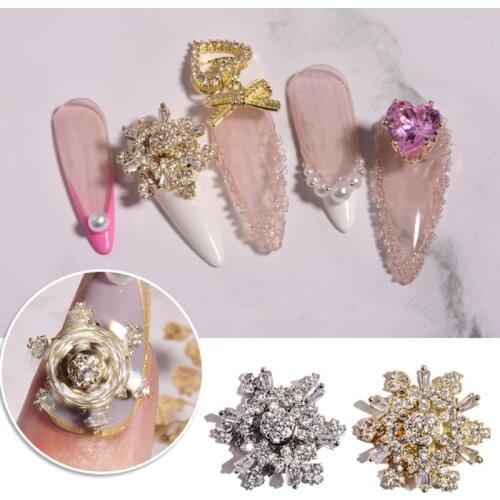 1 Pcs Rotatable Luxury Zircon 3D Nail Art Rhinestone Decoration Diamond Crystal Spin Nails DIY Manicure Accessories