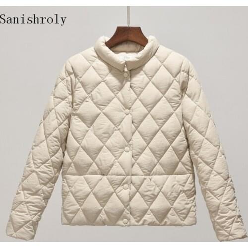 Sanishroly Autumn Winter Women Warm Parka Jackets Down Cotton Coat Female Long Sleeve Short Outerwear Tops Plus Size 3XL SE954