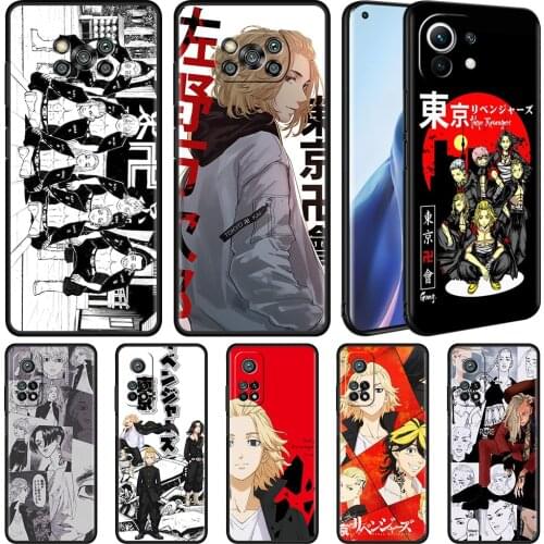 Black Soft Cover For Xiaomi Mi Poco X3 NFC 10T Pro M3 11 Note 10 Lite 9 9T F3 A2 F1 Silicone Phone Case Tokyo Revengers Anime