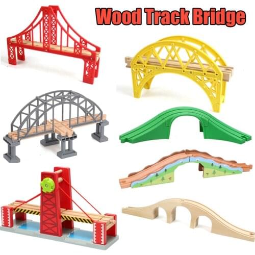 Beech Wooden Train Track All Kinds Of Bridge Accessories For Wood Track Fit For Brand Tracks Railway Toys For Children Gifts