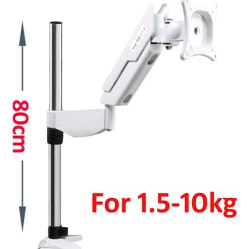 LCD-TS1L white 17-27" grommet clamp base LCD LED Monitor desktop Holder Arm Gas Spring Full Motion TV Mount Loading 1.5-10 kgs