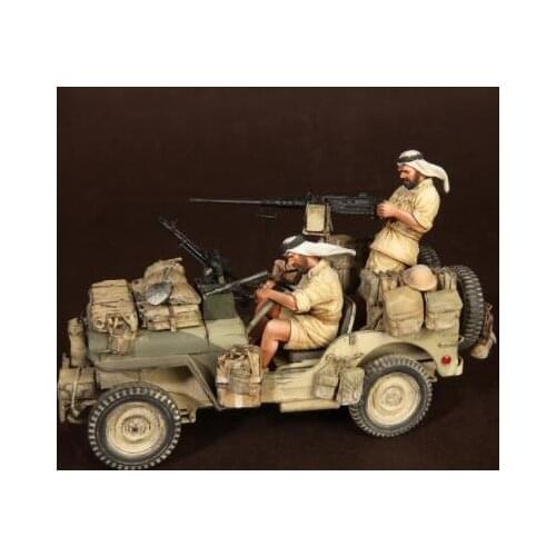 1/35 Resin Model Building Kit Figure North African Soldiers (No Car)