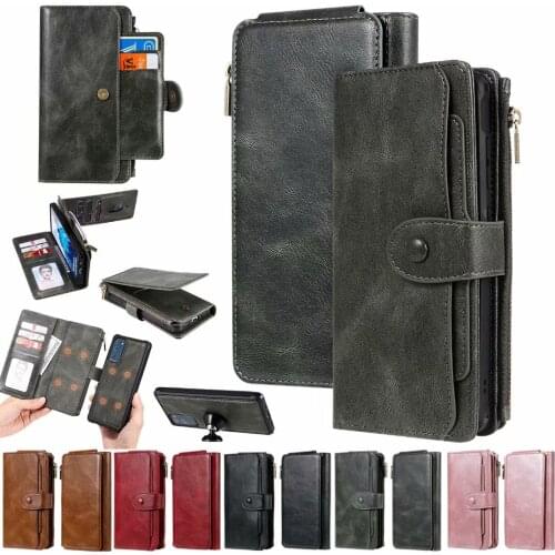 10pcs/lot Multi functional Wallet PU Leather +TPU Case For Samsung S20FE S20 Ultra Plus NOTE 20Pro s10E Plus S8 S9 PLUS