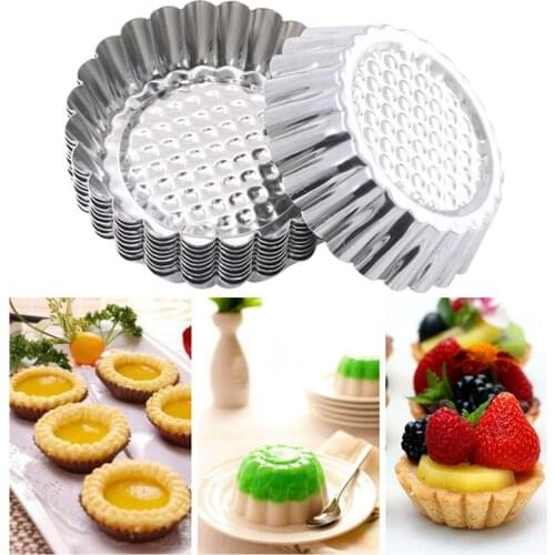 20PCS Aluminum Cupcake Egg Tart Cake Cookie Lined Mold Mould Tin Baking Tool Hot Kitchen Egg Tart Baking Accessories