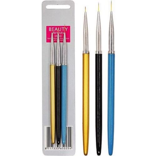 Nail Art Drawing Pen 3 Pcs Nail Art Tools Manicure Metallic Rod Drawing Painting Pen Nail Markers Pencil Set