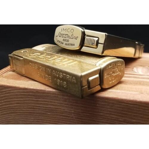 Austrian IMCO6800 Lighter Pure Copper Old-Fashioned Kerosene Windproof Mechanical Oil Cotton Brass Cigarettes Accessories