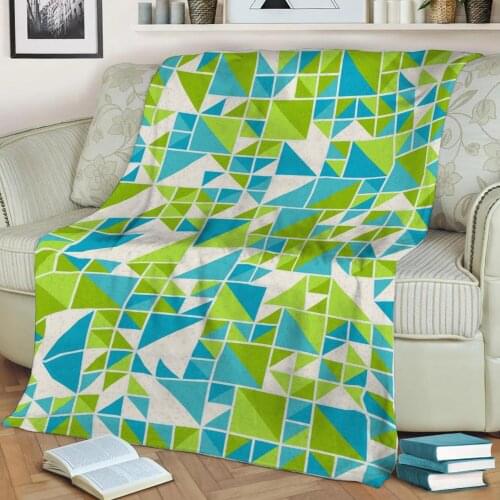 Abstract Geometric Pattern 3D Printed Velvet Plush Throw Fleece Blanket Bedspread Sherpa Blanket Home Decora