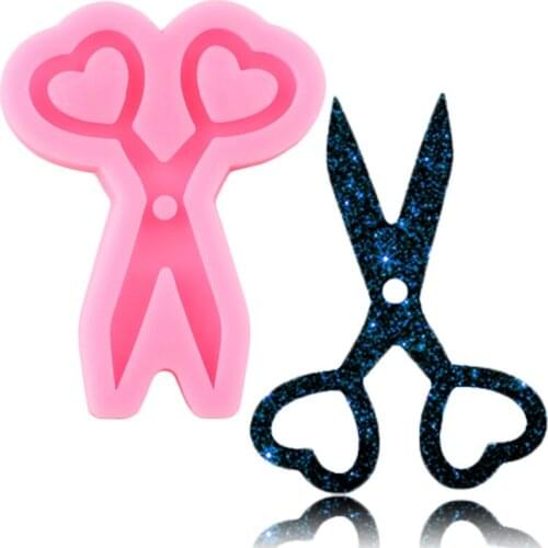 Shiny Glossy Scissors Silicone Mold Keychain Making Molds Keychains Jewelry Epoxy Resin Mould DIY Handmade Eardrop Charms Moulds