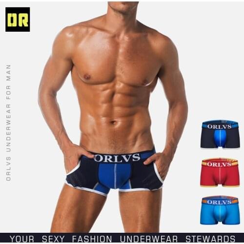 ORLVS Boxers Full Of Power Tension Males Underwear Oversized Pouch Design 4.5cm Wide Belt Non Side Seam Elastic Soft Men Pants