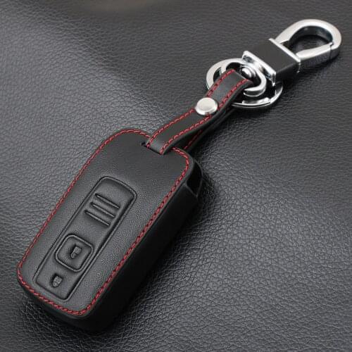 Genuine Leather Remote Control Car Keychain Key Cover Case For TOYOTA PRIUS COROLLA VERSO 2 Buttons Smart Key