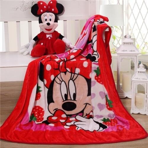 Disney Baby Minnie Mouse Blanket Flannel Children Throw Blanket Plush Warm Blanket Sheet Duvet Cover Kid Boy Girl Gift 100x140cm