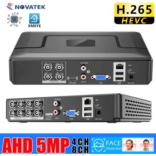 USAFEQLO Hybrid 4CH 8CH AHD 5MP Mini DVR NVR H.265 XVR Video Recorder for Analog AHD Camera Camera HDMI Onvif Surveillance DVR