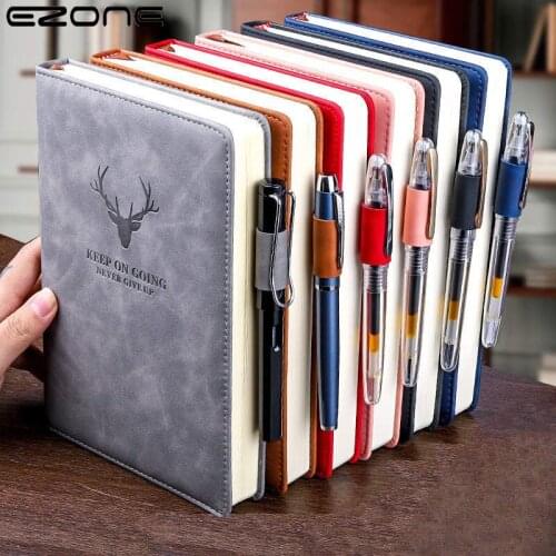 EZONE A5 360 Pages Notebook Retro Diary Notepad Literature PU Leather NoteBook Schedule Diary Business Office School Supplies