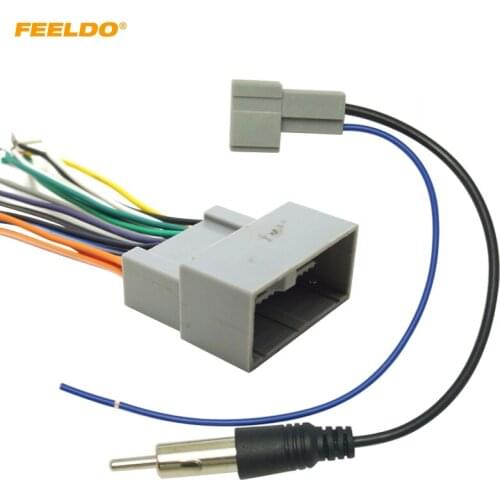 FEELDO Car Radio Audio Stereo Amplifier Interface Wire Harness Radio Wire for Honda Install Aftermarket CD/DVD Stereo #4730