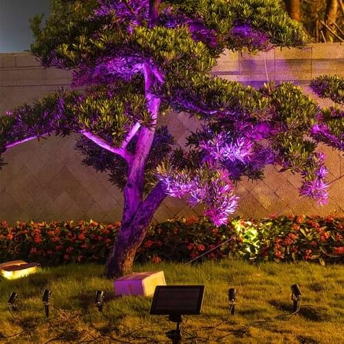 Solar Spike Spotlight Lamps Outdoor Garden Landscape Pathway Spotlights Solar Waterproof Garden Yard Tree Driveway Wall Lights