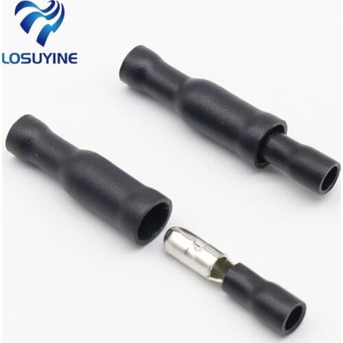 Hot 50 X Black Male Female Bullet Connector Crimp Terminals Wiring