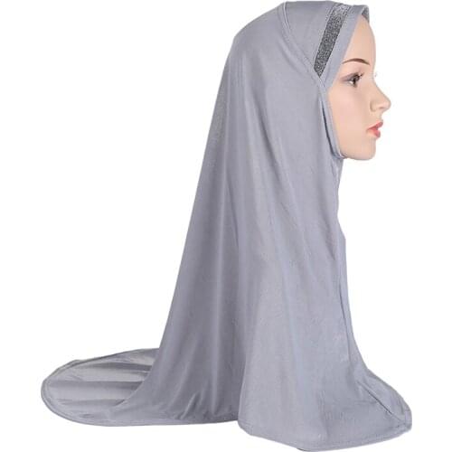 H1383 latest muslim hijab with one line shimmer on top front womens headwrap fast delivery