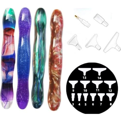 5D Diamond Painting Tool Handmade Crystal Resin Point Drill Pen For Square/Round Rhinestone Art Diamond Embroidery Accessories