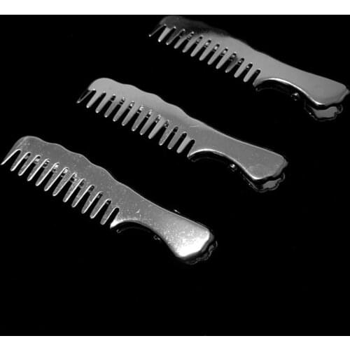 2 PCS Hair Clips 2021 Gothic Dark Punk Silver Comb Hairpin Duckbill Clip For Girls Head Trim Clip Bangs Alt Emo Hair Accessories