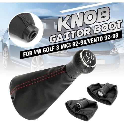 5 Speed Manual Gear Shift Shifter Knob Leather Gaitor Boot Cover For VW Golf 3 MK3 Vento 1992 1993 1997 1995 1996 1997 1998