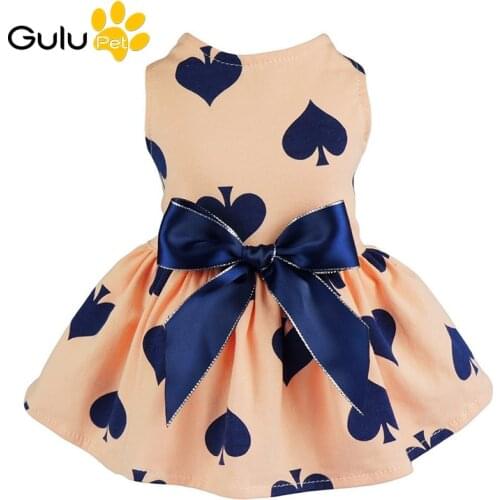 Summer Flroal Butterfly Dots Pet Dress Dog Cat Bowknot Princess Dress Skirt Puppy Elegant Clothing Pet Clothes