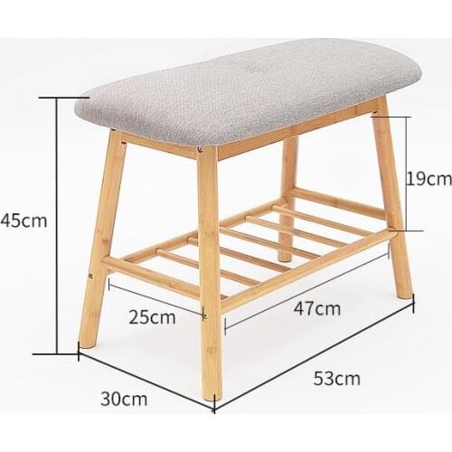 Multipurpose Bamboo Wood Shoe Hanger Shoes rack Comfortable Footstool